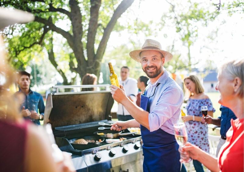 Having a Barbeque in your back yard