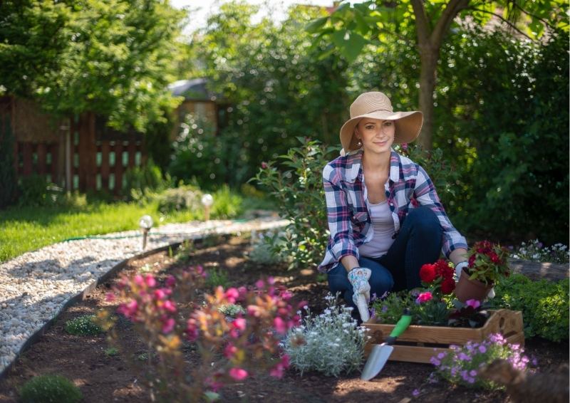 Woman doing gardening