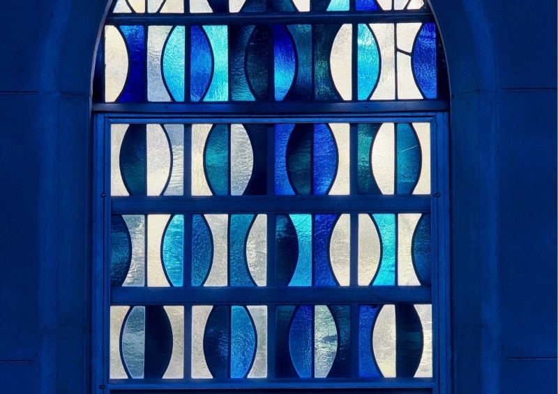 Blue Stain glass window