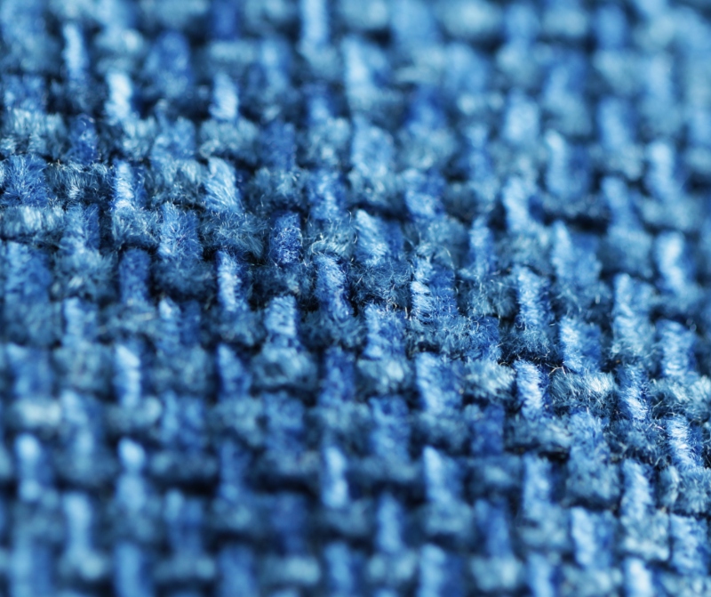 Blue woven carpet