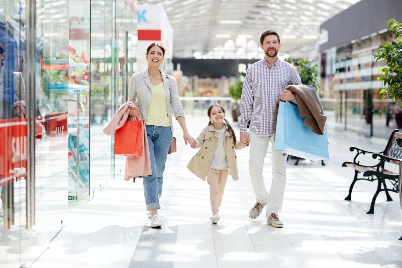 Family at the shopping mall